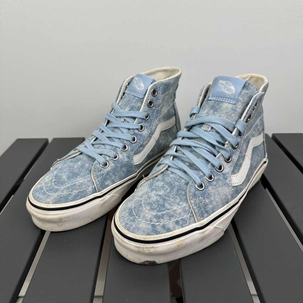 Vans Sk8 Hi Tapered Denim Destroy Winter‎ Sky Marshmallow Women's 6